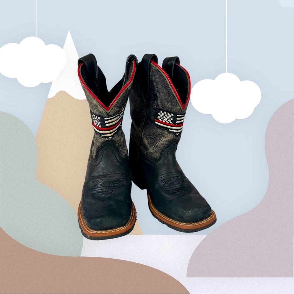 DAN POST PATRIOTIC KIDS COWBOY BOOTS Size 10